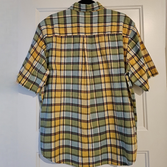 Woolrich Men's Plaid Short Sleeve Button Down Shirt with Left Chest Pocket sz lg - Picture 5 of 5